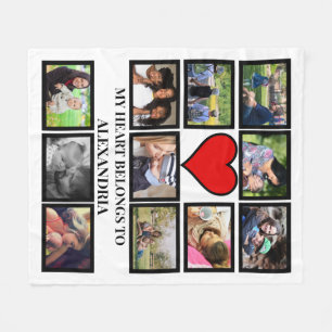 Couverture Polaire Personnalisé Funny Valentines coeur de jour 11 pho