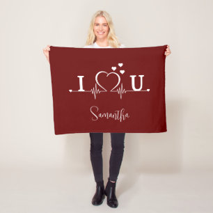 Couverture Polaire Personnalisé Je T'Aime Heartbeat
