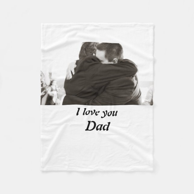 Couverture Polaire Personnalisé Je t'aime Papa Photo (Devant)