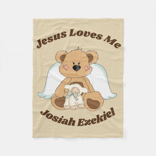 Couverture Polaire Personnalisé Jésus m'aime Blanche polaire (Devant)