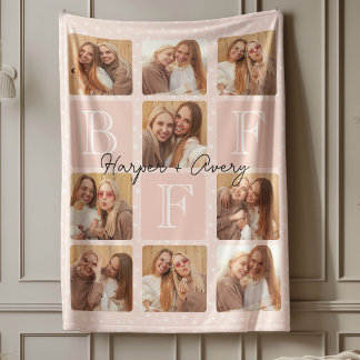 Couverture Polaire Personnalisé Meilleur Amis Forever 9 Collage photo