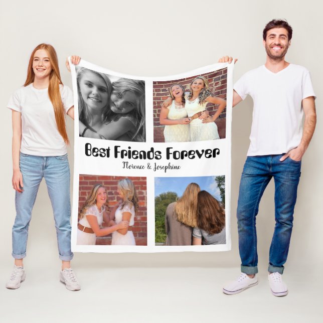 Couverture Polaire Personnalisé Meilleurs amis pour toujours 4 photo  (En situation)
