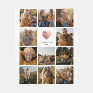 Couverture Polaire Personnalisé Multi Photo Family Keepsaké Rose Gold