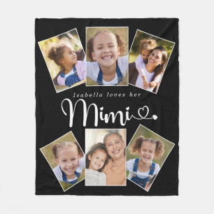 Couverture Polaire Personnalisé Nom Aime Mimi Mimi Jote Collage photo