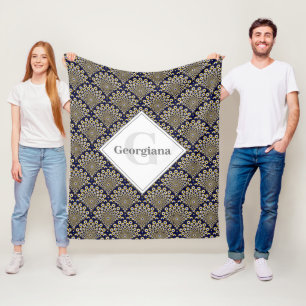 Couverture Polaire Personnalisé Nous Vous Regardons Marine & Gold Dec