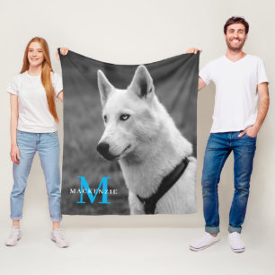 Couverture Polaire Personnalisé Personnalisé Monogramme Élégant chien