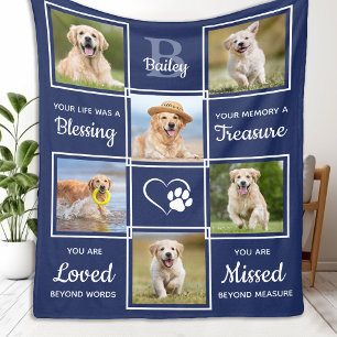 Couverture Polaire Personnalisé Pet Mémorial Sympathy Chien Photo Col