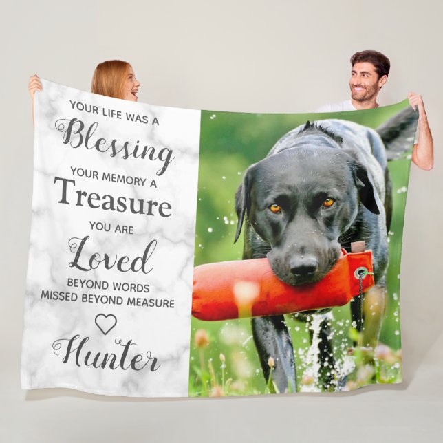 Couverture Polaire Personnalisé Pet Photo Chien Keepsaké Memorial (En situation)