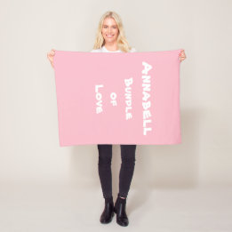 Couverture Polaire Personnalisé pour bébé "Bundle of Love" Rose doux