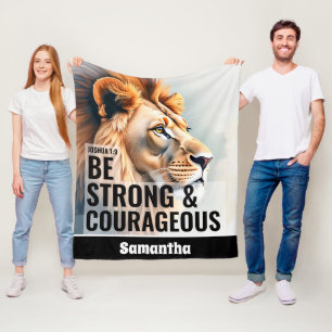 Couverture Polaire Personnalisé Soyez fort et courageux chrétien