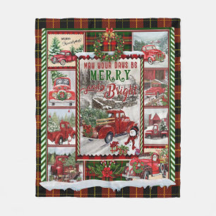 Couverture Polaire Personnalisé Votre Joyeux Joyeux Et Lumineux, Noël
