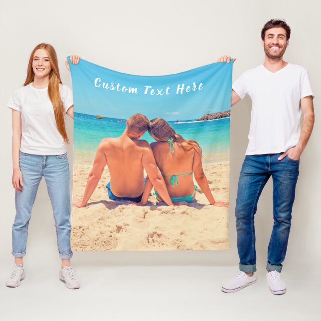 Couverture Polaire Personnalisé Votre Photo Fleece Blanket Texte Pers (En situation)