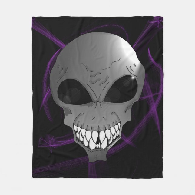 Couverture polaire personnalisée alien gris (Devant)