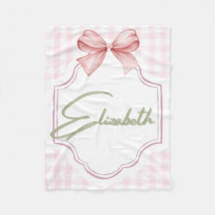 Couverture Polaire Personnalisée Elizabeth Baby Girl Nursery En vichy