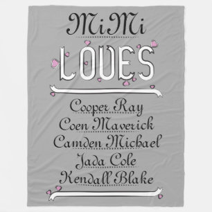Couverture Polaire PERSONNALISÉE MiMi AIME ses petits-enfants
