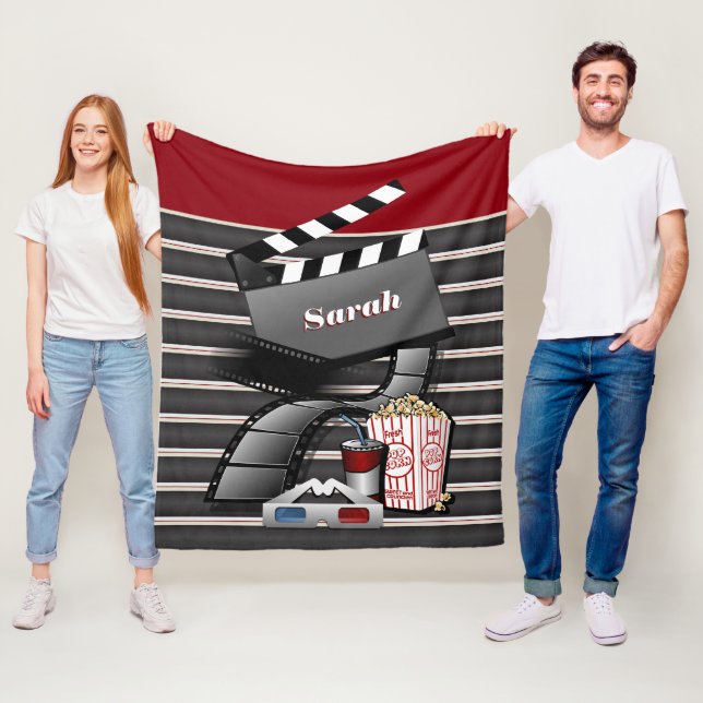 Couverture Polaire Personnaliser Afficher l'heure Photos de films (En situation)