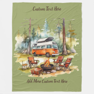 Couverture Polaire Personnaliser Fourgon Aménagé Garé Dans Les Bois C