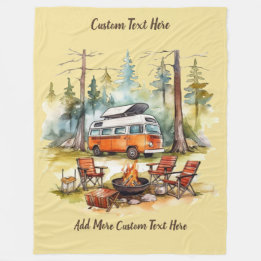 Couverture Polaire Personnaliser Fourgon Aménagé Garé Dans Les Bois C