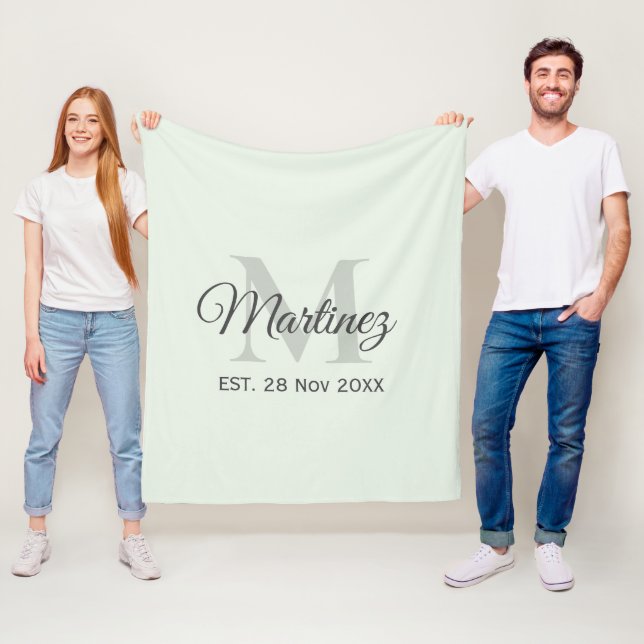 Couverture Polaire Personnaliser la date initiale et le nom de famill (En situation)