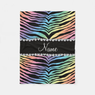 Couverture Polaire Personnaliser le nom rainbow tiger rayures