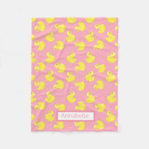 Couverture Polaire Personnaliser les canards jaunes en rose