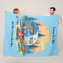 Couverture Polaire Personnaliser Véhicule de Loisirs Camping Feu de C