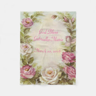 Couverture Polaire Personnalisez les roses blancs et roses de