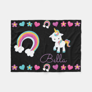 Couverture Polaire Personnalisez votre propre licorne de bébé coloré