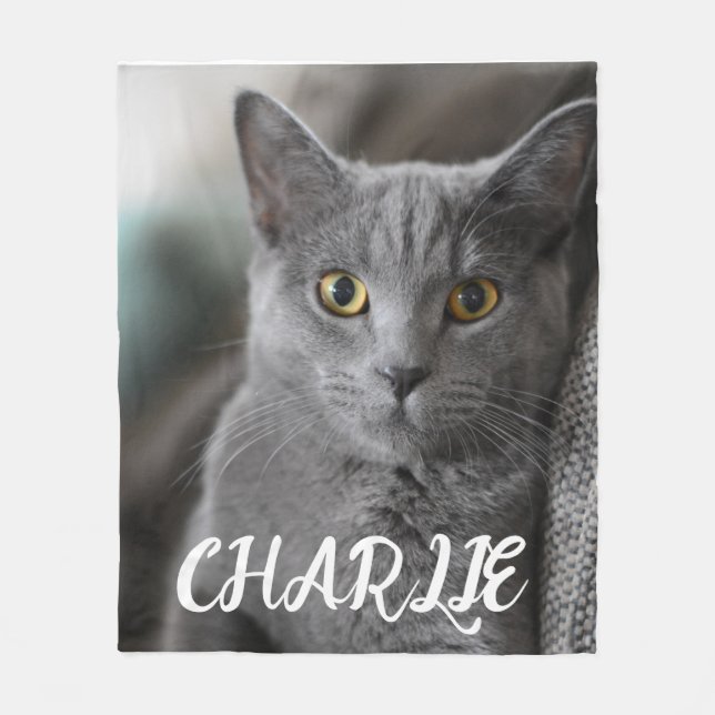 COUVERTURE POLAIRE PET CAT PHOTO CUSTOM FLEECE BLANKET (Devant)