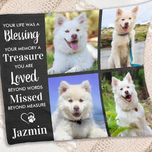 Couverture Polaire Pet Dog Memorial Collage photo personnalisé