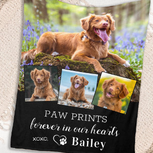 Couverture Polaire Pet Dog Memorial Personnalisé 4 Photo Collage