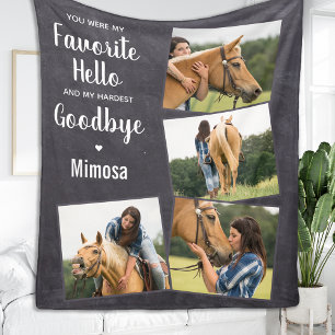 Couverture Polaire Pet Horse Memorial Photo personnalisée Collage