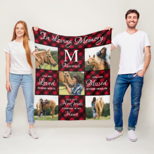 Couverture Polaire Pet Memorial Animaux de compagnie Perdre Rouge Pla