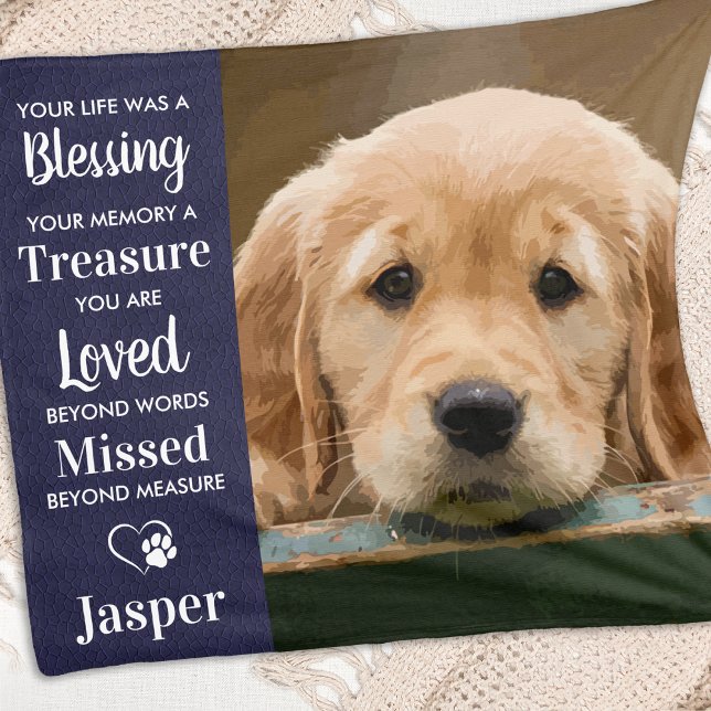 Couverture Polaire Pet Memorial Customisé Sympathy Cadeau Chien Photo (Créateur téléchargé)