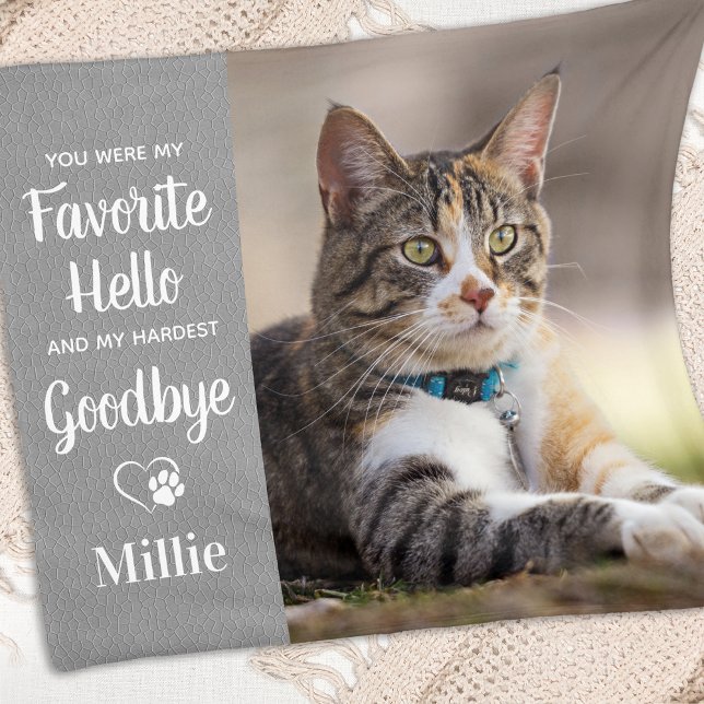 Couverture Polaire Pet Memorial Favori Hello Custom Cat Photo (Créateur téléchargé)