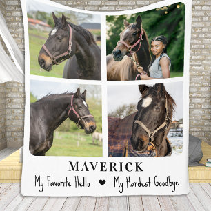 Couverture Polaire Pet Memorial Horse Souvenir Photos personnalisées