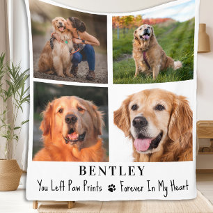 Couverture Polaire Pet Memorial Personnalisé 4 Photo Collage Chien