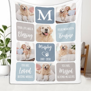 Couverture Polaire Pet Memorial Personnalisé 7 Photo Collage Chien