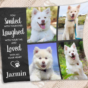Couverture Polaire Pet Memorial Personnalisé Chien 4 Photo Collage