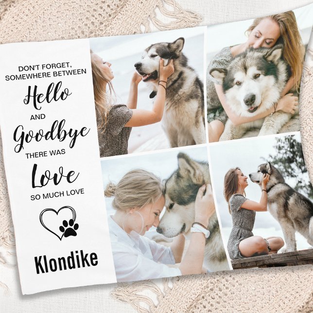 Couverture Polaire Pet Memorial personnalisées Chien 4 photos Collage (Créateur téléchargé)