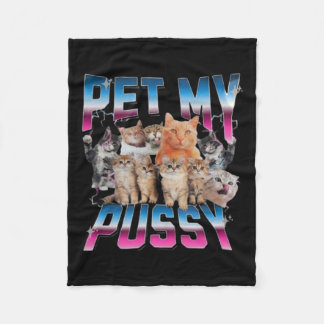 Couverture Polaire Pet My Pussy Chat Funny Chats Mème