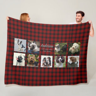 Couverture Polaire Pet Photo Collecte Blanche - Buffalo Plaid - Mémoi