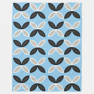 Couverture Polaire Pétales de papillon noir gris et blanc motif