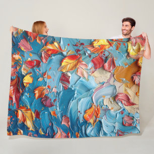 Couverture Polaire Pétales en mouvement – Florale abstraite expressiv