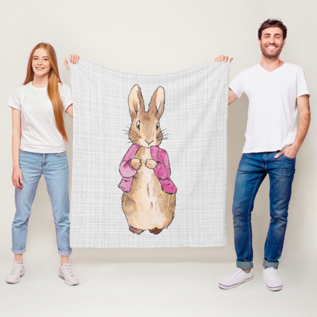 Couverture Polaire Peter le lapin rose Veste gris lin (En situation)