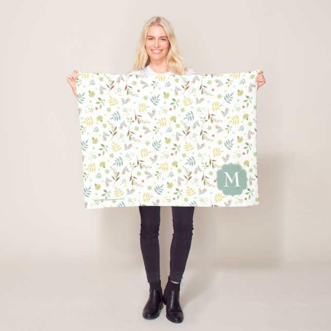 Couverture Polaire Peter Rabbit | Motif d'aquarelle bois (En situation)