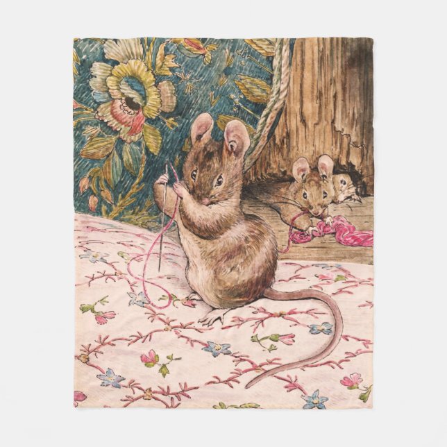 Couverture Polaire Peter Rabbit (souris filant l'aiguille) (Devant)