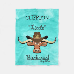 Couverture Polaire Petit Buckaroo, Longhorn Steer Blanket en polaire