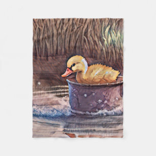 Couverture Polaire Petit Canard Jaune Jouant Dans Le Seau