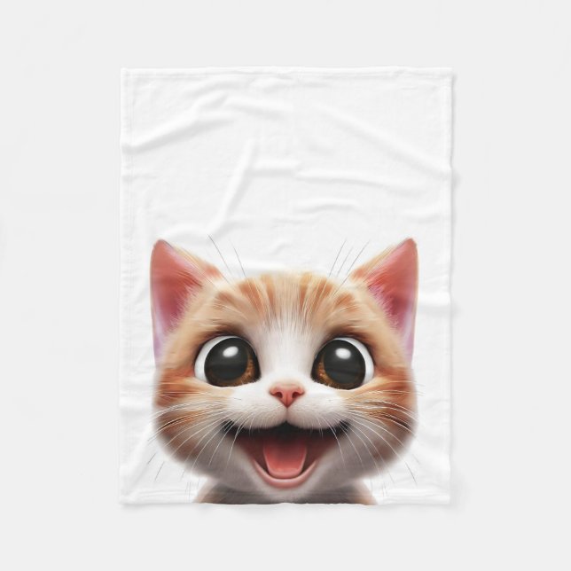 Couverture Polaire Petit chat mignon, chaton adorable, cute, ginger  (Devant)